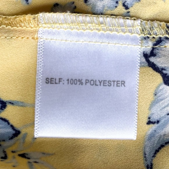 Rose & Olive Floral V-Neck Popover Top Womens Plus 1X Yellow Blue - Picture 9 of 9